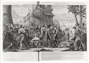 Commerce entre les Indiens mexicains et les Français au port du Mississippi - French School